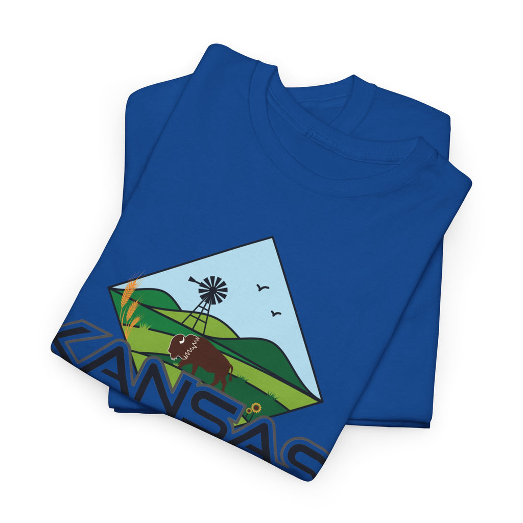 KAS Landscape T-Shirt | Retro Sunflower & Windmill State Pride Tee