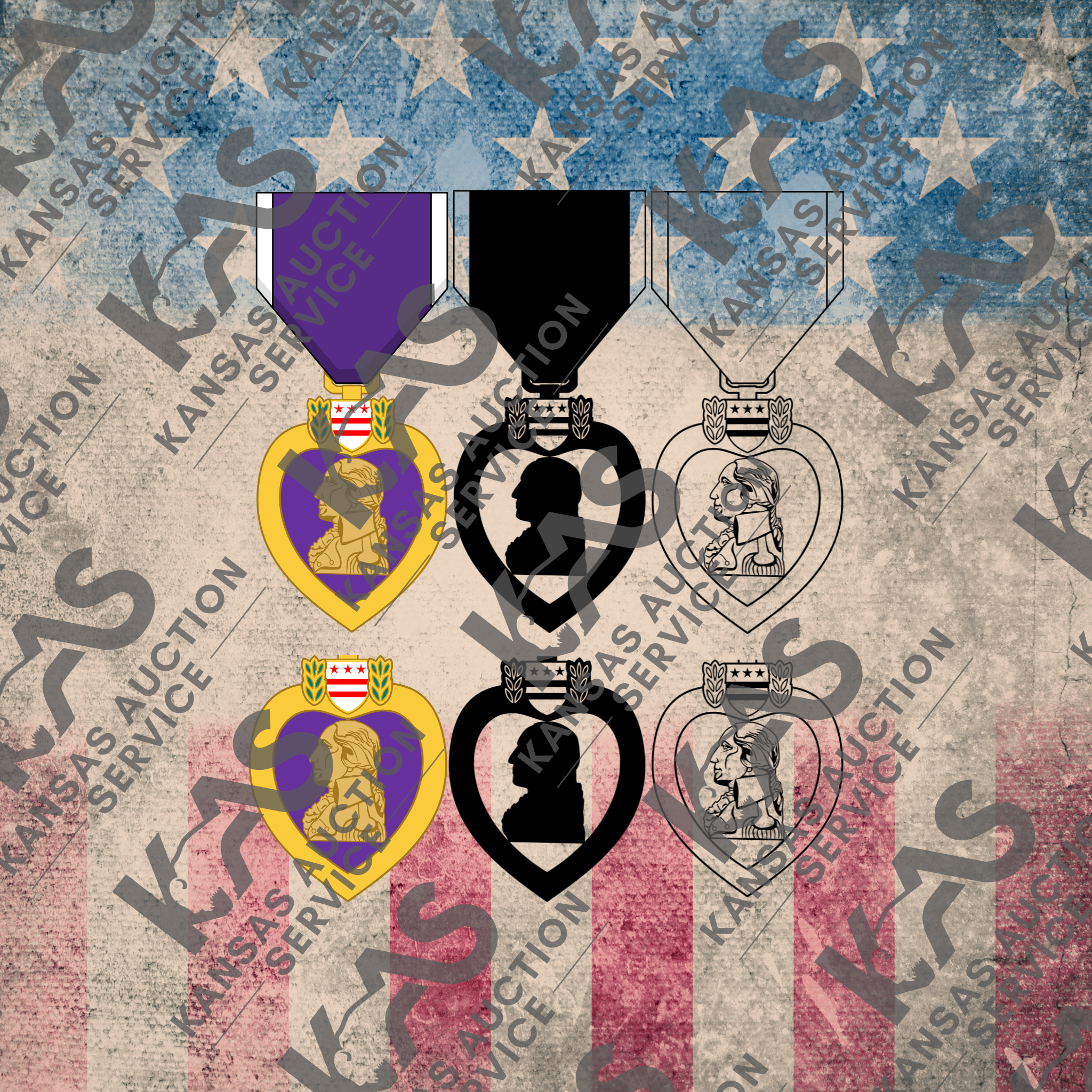 Purple Heart Medal Images Bundle – With & Without Ribbon | Digital Download